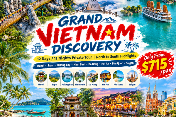 12 Days 11 Nights Vietnam Private Tour – Hanoi, Ninh Binh, Ha Long Bay, Sapa, Da Nang, Hoi An, Phu Quoc & Ho Chi Minh City
